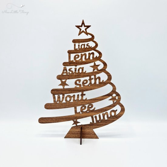 [Nice Little Things] - Familie Kerstboom - Hout - Walnoot