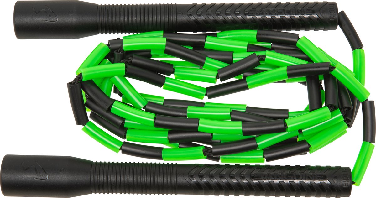 Sanguine LX Champion Freestyle Soft Beaded Rope - springtouw - 305cm (10ft) - black & green - Long handle