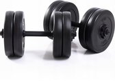 Dumbbell set - Verstelbare vinyl dumbbells 8X 2.5 KG - 21 KG -Thuis gym - Zwarte Vinyl