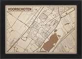 Decoratief Beeld - Houten Stadskaart Van Voorschoten - Hout - Bekroned - Bruin - 21 X 30 Cm