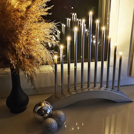 Pont de bougies LED Springos | Chandelier | Accessoires de maison | Sur  piles | Argent... | bol