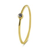 Silventi 9NBSAM-G210281 Gouden Ring met Zirkonia - Dames - Zirkonia - 2,7 mm Doorsnee - Maat 54 - 14 Karaat - Goud