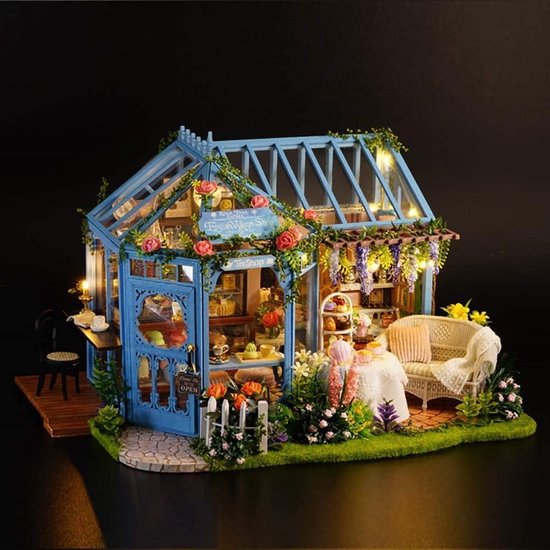 Hongda DIY Miniatuur Huisjes - Modelbouwpakket - Houten Modelbouw - Voor Volwassenen  14 Poppenhuis Diy Sweet Words
