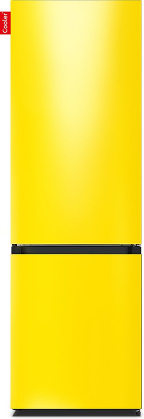 COOLER LARGECOMBI-FYEL Combi Bottom Koelkast, E, 198+66l, Lucid Yellow Gloss Front