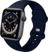 Strap-it Classic Siliconen band - Geschikt voor Apple Watch bandje - Series 1/2/3/4/5/6/7/8/9/SE/Ultra (2) - Donkerblauw - Bandje siliconen sport loop - iWatch sportbandje voor maat: 42 mm 44 mm 45 mm 49 mm