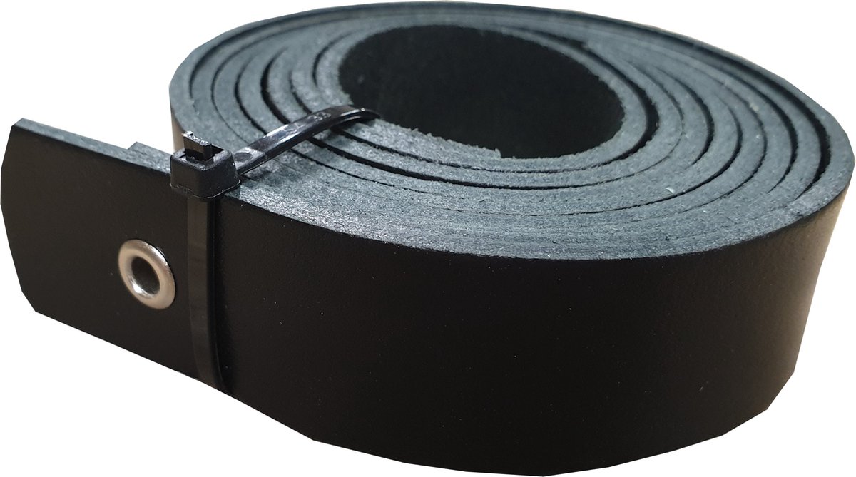 Set leren plankdragers zwart 85cm lengte, 3cm breedte - HOUT-ART