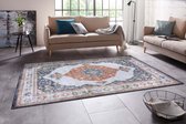 Vintage vloerkleed Sehura - blauw/oranje 200x290 cm