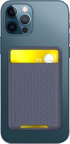 YONO cartes en Siliconen adapté au smartphone Magsafe - Porte-cartes magnétique adapté à Apple iPhone 12 et 13 - Portefeuille fin - Bleu foncé