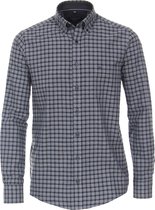 Casa Moda Overhemd blauw gewerkt - Maat 4XL