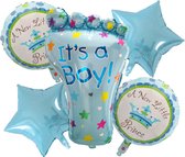 5 set It's a Boy Ballonen 68*44cm ,Baby shower ballonen, Geboorte Verasiering,Hellium Blauwe Ballon