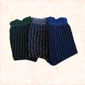 Jobo By JET - Glitter sokken set - 3 pack - 3 paar sokken - Zilver - Blauw  - Groen - One size
