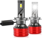 H7 Mini Turbo LED lampen 29.600 Lumen 6000k Helder Wit (set 2 stuks) CANBUS EMC adapter, Extra Fel, CSP LED CHIP 96 Watt Auto – Vrachtwagen - Scooter - Motor - Dimlicht - Grootlicht – Mistlic