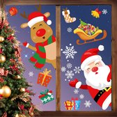 Kerstafbeeldingen | Raamstickers | Kerststickers | PVC | Raamdecoratie | zelfklevend | 176 Stuks | 8 Vellen | Sneeuwvlok | Kerstman | Rendier | Herbruikbaar | 21x29,5 Cm | Dubbelzijdig