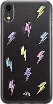 Thunder Colors - iPhone Transparant Case - Transparant hoesje geschikt voor de iPhone Xr hoesje - Doorzichtig hoesje geschikt voor iPhone Xr case - Shockproof hoesje Thunder Colors