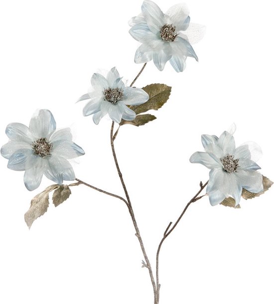 Goodwill Kunstbloem-Zijde bloem IJs Blauwe Dahlia zijde Glitters 79Cm
