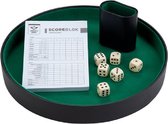 Engelhart Dobbel- en pokerpiste + dobbelstenen + beker + scoreblok | poker | pokerspel | dice