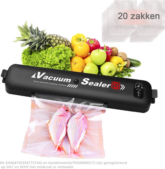 Aanwezigheid Klusjesman Feodaal vacumeermachine - vacumeer sealer- met 10 x vaccumzakken - voor groente,  fruit, vlees,... | bol.com