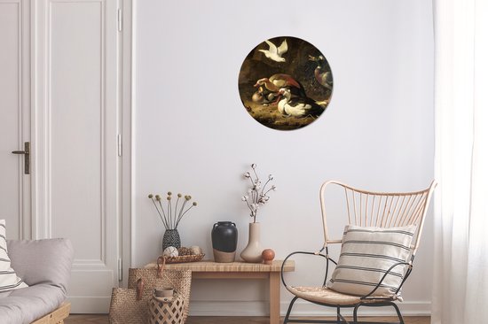 Wall Circle - Wall Circle - Canards - Peinture de Melchior d'Hondecoeter - Aluminium - Dibond - ⌀ 30 cm - Intérieur et Extérieur