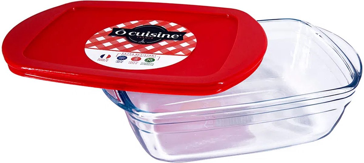 PYREX - COOK&STORE - Plat rectangulaire en verre avec couvercle 23*15 cm