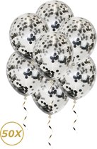 Zwarte Helium Ballonnen Confetti 2023 Oud En Nieuw Versiering Versiering Feest Versiering Ballon Zwart Papier - 50 Stuks