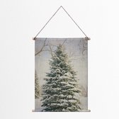 Textielposter Kerstboom Vintage Natuur 120x160 cm