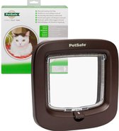 PetSafe Kattenluik met handmatige vergrendeling, 4 vergrendelingsopties, vermindert tocht, voor huisdieren tot 7 kg, Bruin