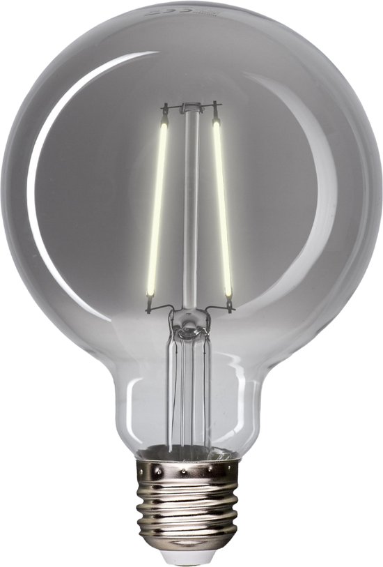 Spectrum - LED Filament lamp Smoked glass E27 - G125 - 4,5W - 4000K helder wit licht | bol.com