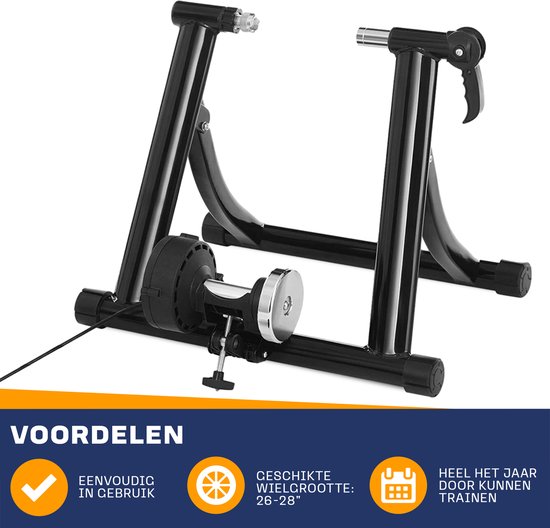 BDJ Fietstrainer met 6 Weerstandsniveaus – Opvouwbaar en Stil – Wielmaat 26- 28 Inch – | bol.com