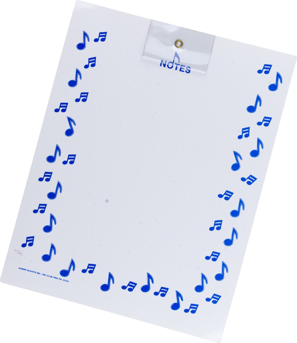 Magnetische whiteboard blauwe muzieknoten