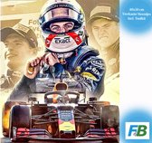 F4B Max Verstappen Peinture de diamants Jaune 40x50cm | Pierres carrées | Formule 1 | Voiture | Red Bull Racing | Enfants | Forfait Adultes et Enfants