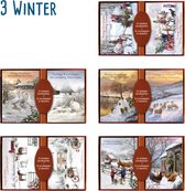 Kerstkaarten – 50 Stuks - 10 x 14 cm – 10 Designs – K-157 Winter