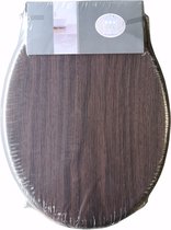 YILTEX - Wc Bril - Wc Bril Verkleiner - Houten wc bril - Toiletbril - Plastic Scharnieren - Donker hout