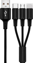 Dr. Wonder 3 in 1 Roterende Magnetische USB Snellader Kabel met Apple Lightning / USB-C / Micro-USB – iPhone Oplaadkabel - Oplader - Compatibel met Apple, Samsung, Huawei, XiaoMi e