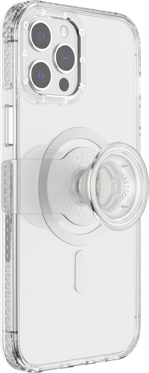 PopSockets PopCase met een magnetische ring - Telefoonhoesje met Telefoonbutton [telefoon accessoires] voor Apple iPhone 12 Pro Max - Clear