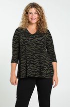 Paprika Dames Tuniek in tricot met een zebraprint - T-shirt - Maat 50