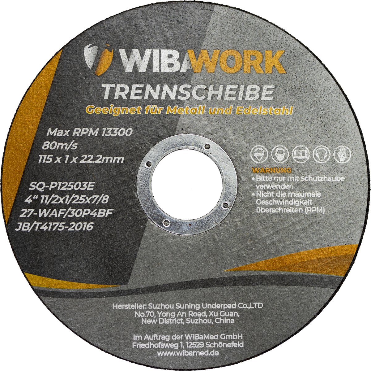 WiBaWork - Pak van 25 stuks! - (Door) Slijpschijf - 115x1x22.2mm - Edelmetaal - Metaal - Ijzer - Hoogwaardige kwaliteit