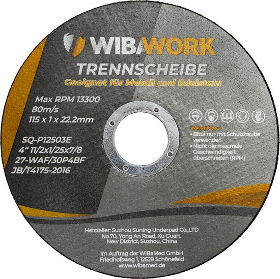 Advertentie Transparant Aftrekken WiBaWork - Pak van 25 stuks! - (Door) Slijpschijf - 115x1x22.2mm -  Edelmetaal - Metaal... | bol.com
