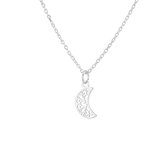 Jewelryz | Ketting Maan Rozet | 925 zilver | Halsketting Dames Sterling Zilver | 50 cm