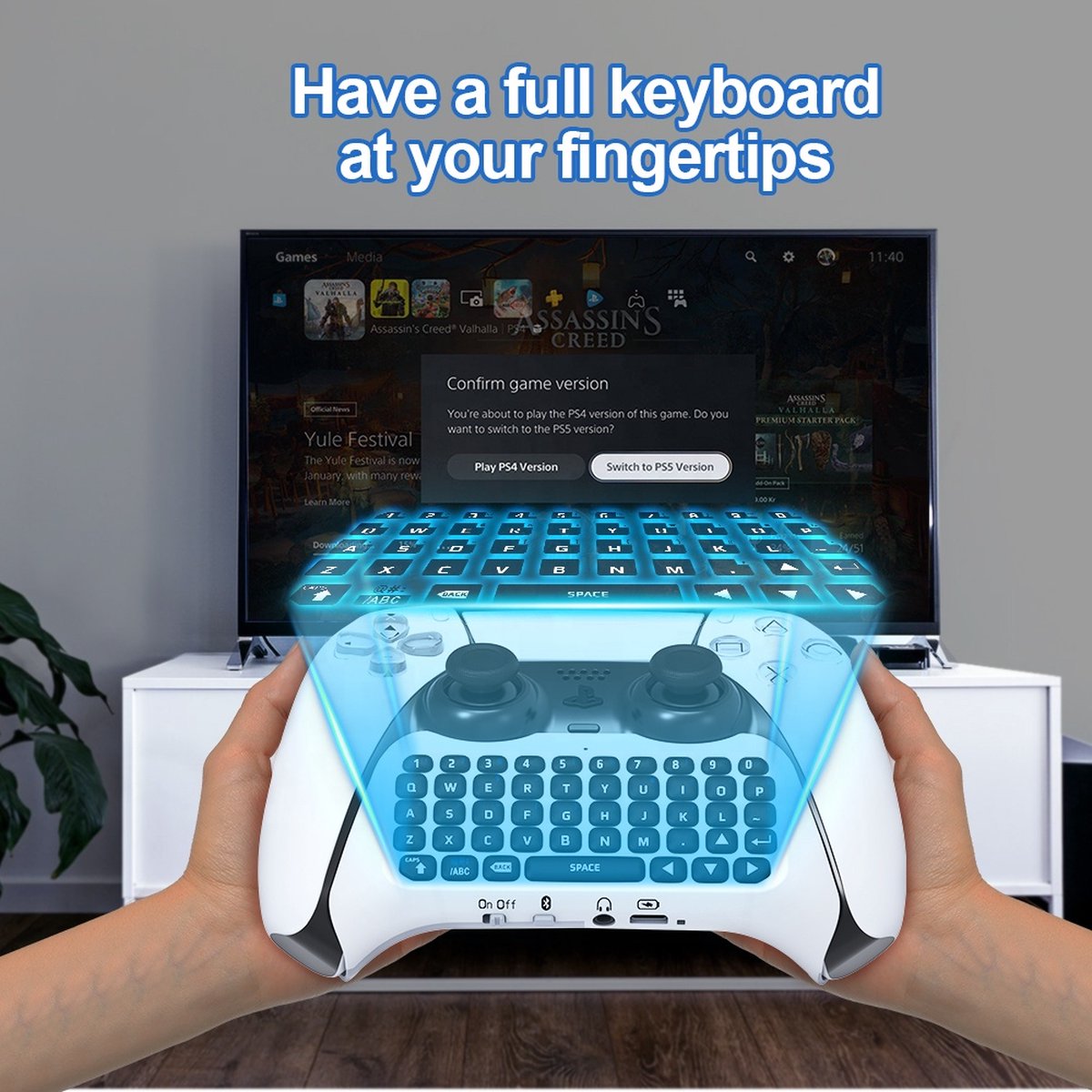 PS5 Toetsenbord – Bluetooth Toetsenbord voor Playstation 5 Controllers - Game Toetsenbord - PS5 Keyboard