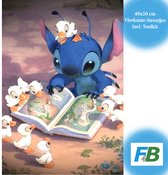 F4B Stitch Diamond Painting 40x50cm | Vierkante Steentjes | Lilo & Stitch | Disney | Kinderen | Pakket Volwassenen en Kinderen