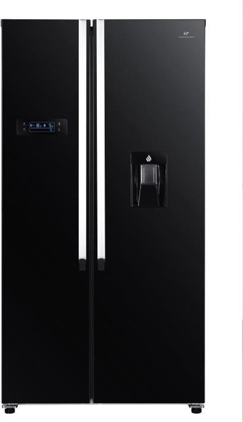 Koelkast: CONTINENTAL EDISON 529L Amerikaanse koelkast Total No Frost met vrijstaande waterdispenser, zwart, van het merk Continental Edison