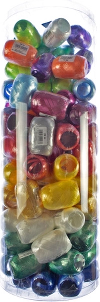Kangaro lint - 100 bolletjes - 5mm x 20m - assorti pastel - krullint - K-96002