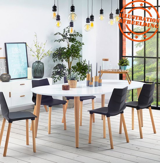 Alterego Table de salle à manger ronde extensible 'IGLOU' de style  scandinave -... | bol.com