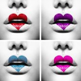 Beloved lips – 110cm x 110cm - Fotokunst op PlexiglasⓇ incl. certificaat & garantie.