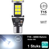 T15 W16W ( 1 stuks) LED Lampen Helder Wit 6500K | 360 Graden | Canbus Geschikt | Led Signal Light | 12V | 2x | Stadslicht | Kentekenplaat Verlichting | 4014 45SMD | Autolamp | 6000 | 6500 | Kelvin | 921 | Autolampen | Car light | Lamp | 1400 Lumen