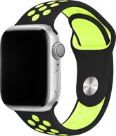 Sport watch bandje - Zwart / Geel - 38/40/41mm - M/L - Series 1 2 3 4 5 6 7 SE - Geschikt voor Apple Watch