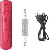 Auto Bluetooth Adapter - 2 in 1 Mini - Muziek en Handsfree Bellen - Roze