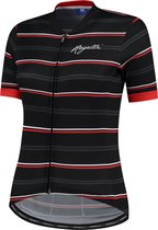 Rogelli Stripe Fietsshirt - Korte Mouwen - Dames - Zwart, Rood - Maat XL