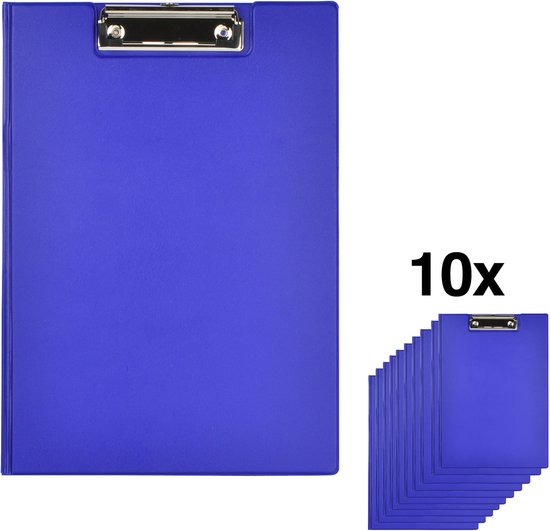 DESQ® - 3062.06 - Presse-papiers - A4 - Double - PVC - Blauw - Paquet de 10