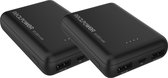 Duopack RealPower PB-10.000 Mini HD - 2 x 10.000 mAh powerbank LiPo HD - compact formaat - 2 x USB - totaal 20.000 mAh - zwart